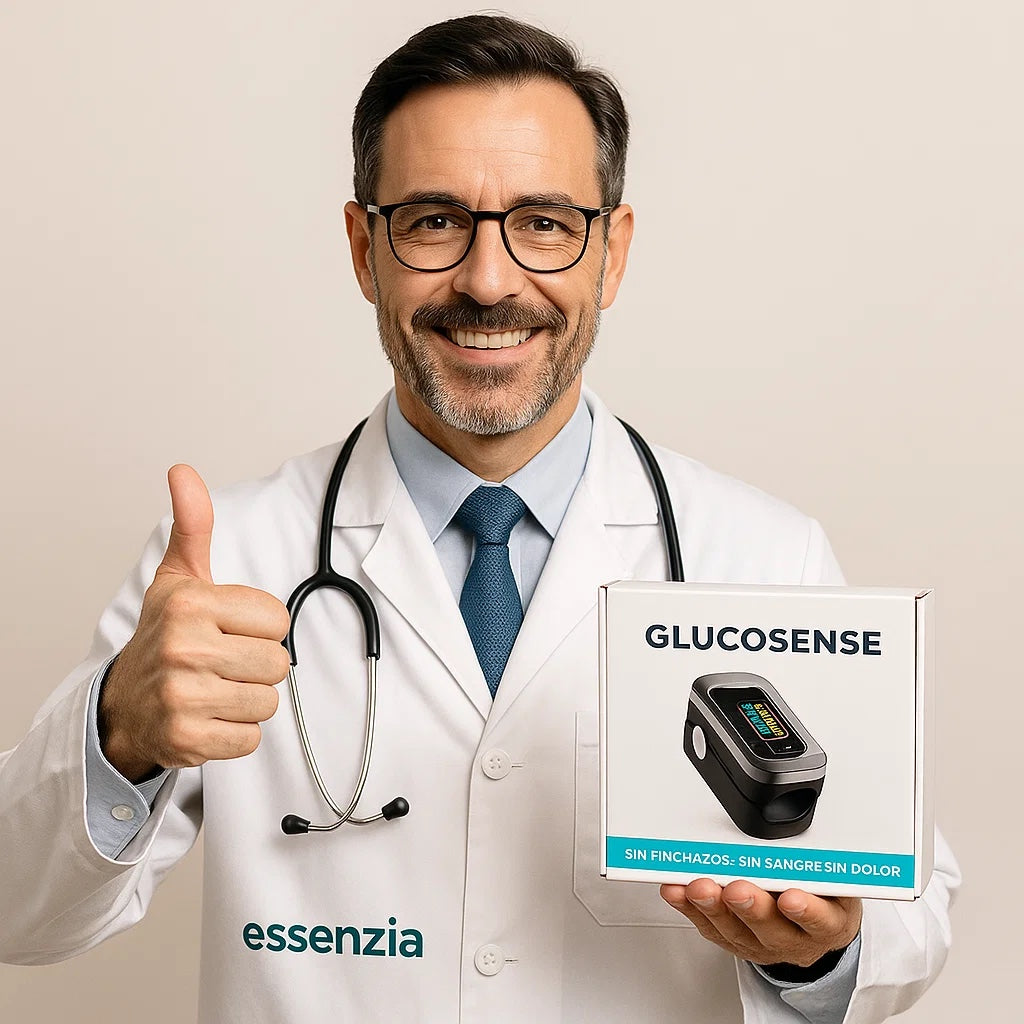 Kit Control Salud™ - Glucosense™ + Termómetro + Medidor de Presión Arterial de Regalo – Mide Glucosa, Colesterol, Presión, Temperatura y Saturación en Casa